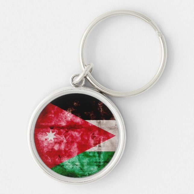 Weathered Jordanian Flag Keychain (Front)