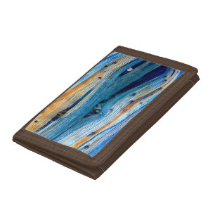 weathered juniper board trifold wallet