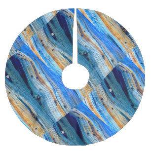 weathered juniper  boards brushed polyester tree skirt