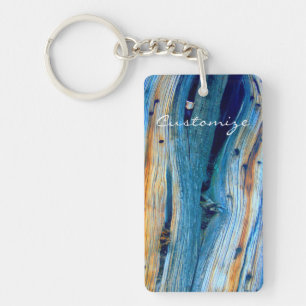 weathered juniper wood board keychain