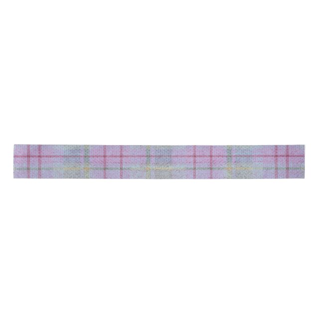  Weathered Lavender Plaid  Satin Ribbon (Front)