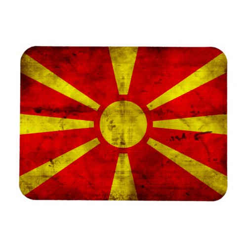 Weathered Macedonia Flag Magnet