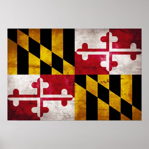 Weathered Maryland Flag Print | Zazzle