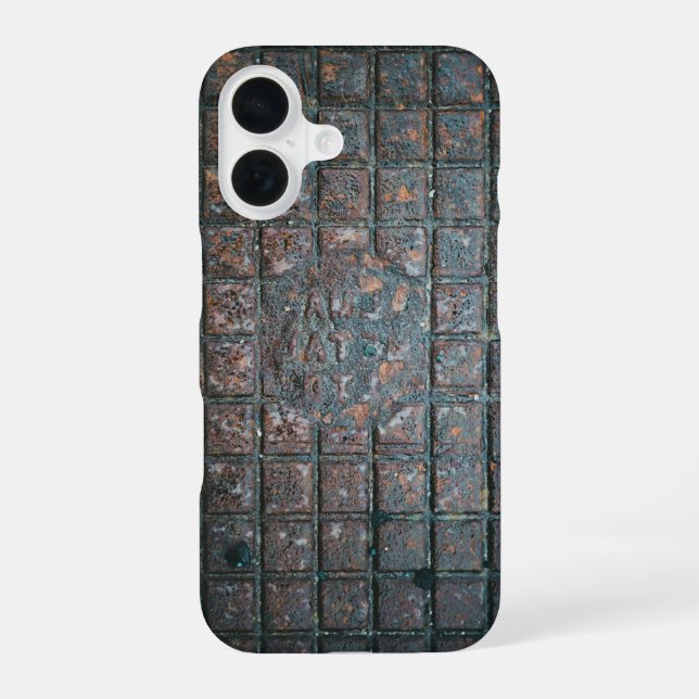 Weathered Metal Grate Iphone Case (Back)