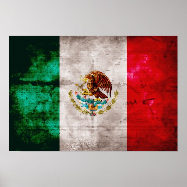 Weathered Mexican Flag Poster (Front)