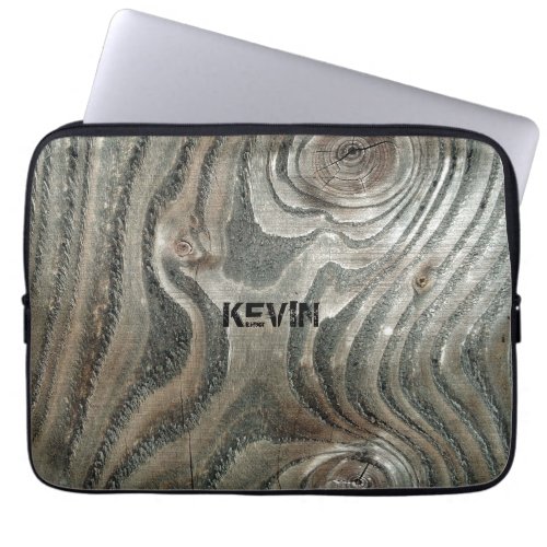 Weathered Old Wood Brain Texture Laptop Sleeve