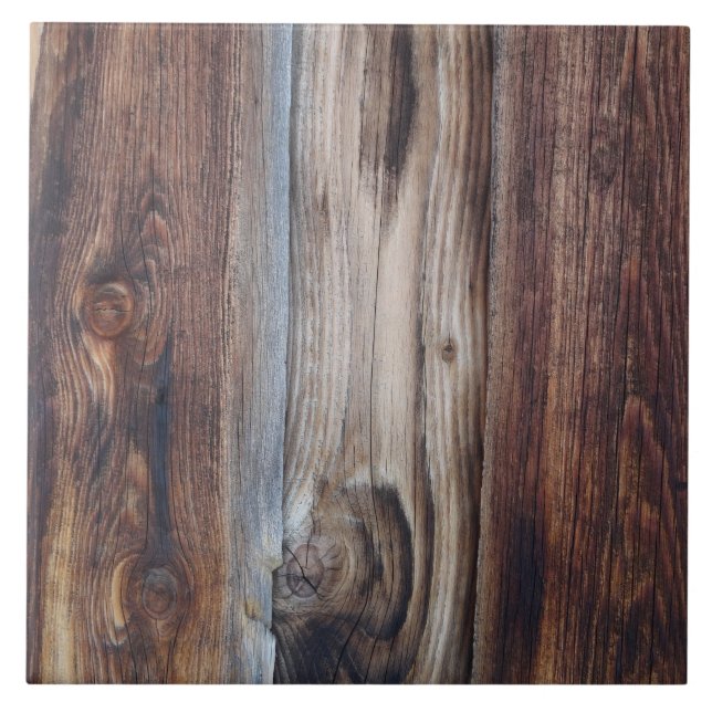 Weathered Old Wood Wall Texture Ceramic Tile (Front)