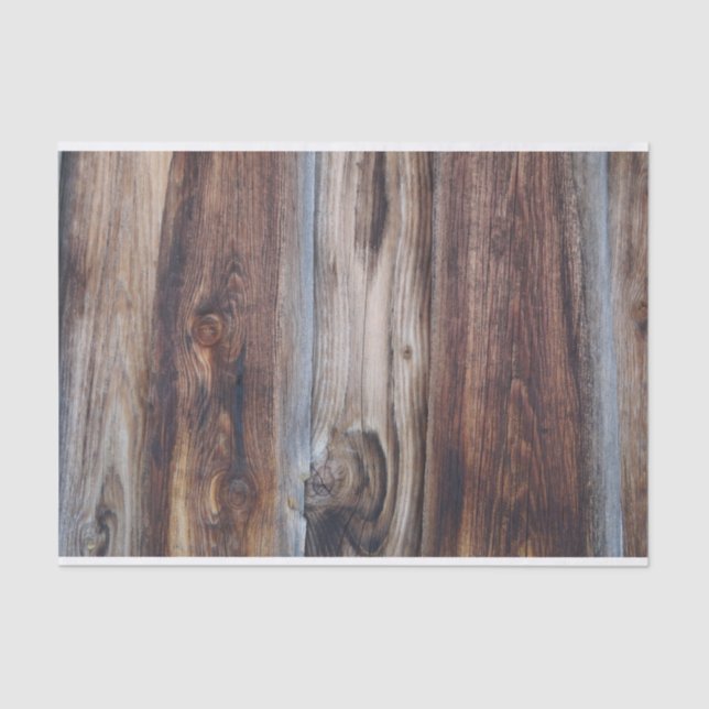 Weathered Old Wood Wall Texture Tissue Paper (Front)
