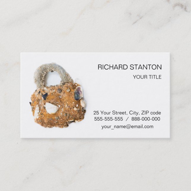Weathered padlock business card (Front)