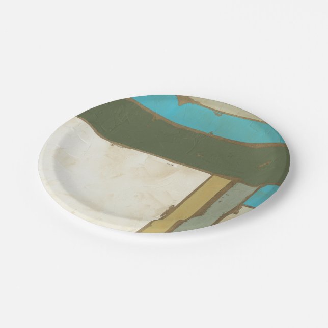 Weathered Panel Painting by Jennifer Goldberger Paper Plates (Angled)