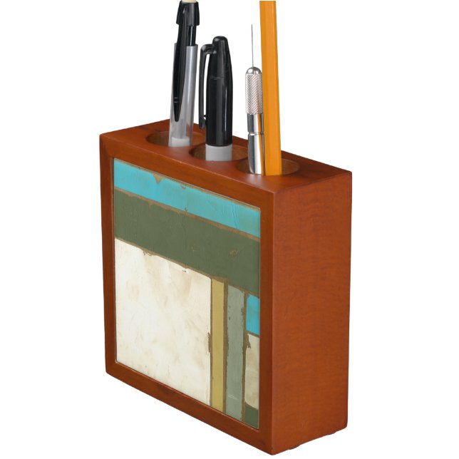 Weathered Panel Painting by Jennifer Goldberger Pencil Holder (In Situ)