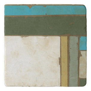 Weathered Panel Painting by Jennifer Goldberger Trivet