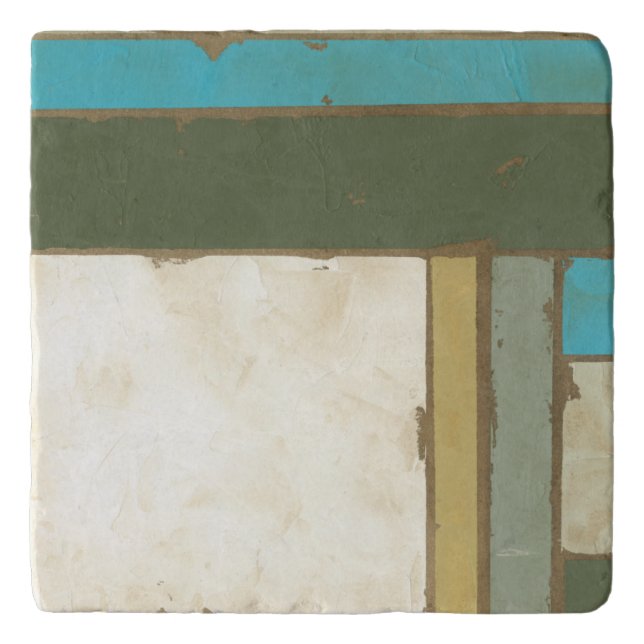 Weathered Panel Painting by Jennifer Goldberger Trivet (Front)