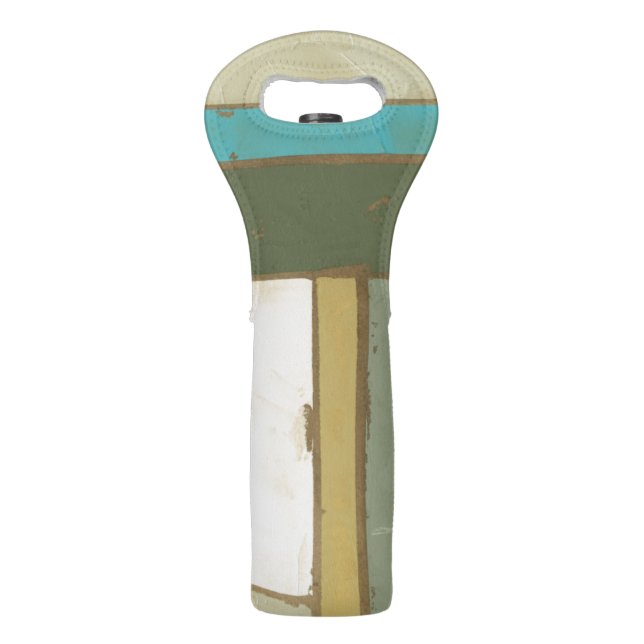 Weathered Panel Painting by Jennifer Goldberger Wine Bag (Back)