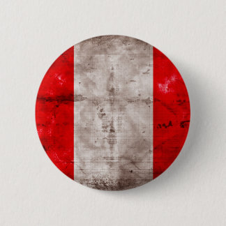 Weathered Peru Flag Pinback Button