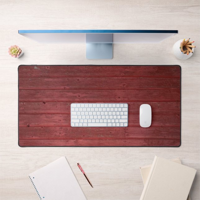 Weathered Red Barn Wood Art Desk Pad Mat (Office 1)