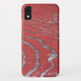 weathered red paint on wood iPhone XR case