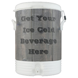 Weathered Redwood Fence Closeup Photo Image Print Beverage Cooler