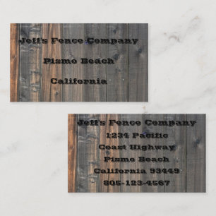 Weathered Redwood Fence Closeup Photo Image Print Business Card