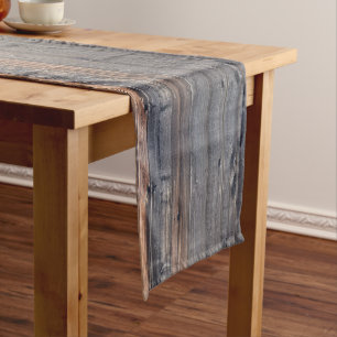 Weathered Redwood Fence Closeup Photo Image Print Short Table Runner
