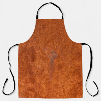 Weathered rusted metal: orange-red texture. apron