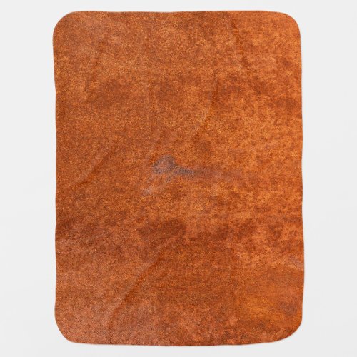 Weathered rusted metal orange_red texture baby blanket