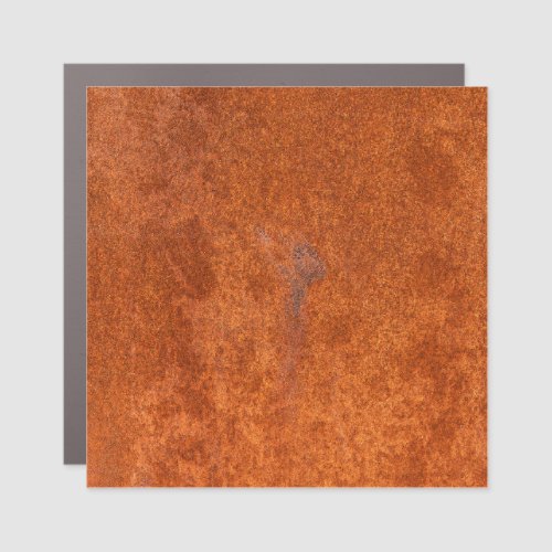 Weathered rusted metal orange_red texture car magnet