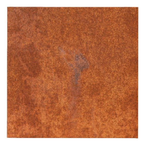 Weathered rusted metal orange_red texture faux canvas print