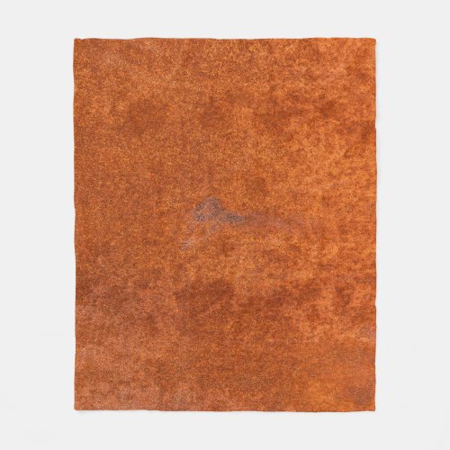 Weathered rusted metal orange_red texture fleece blanket