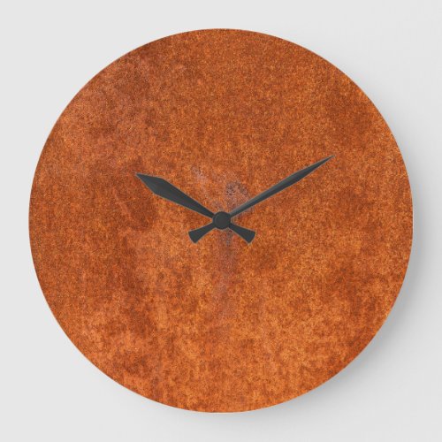 Weathered rusted metal orange_red texture large clock
