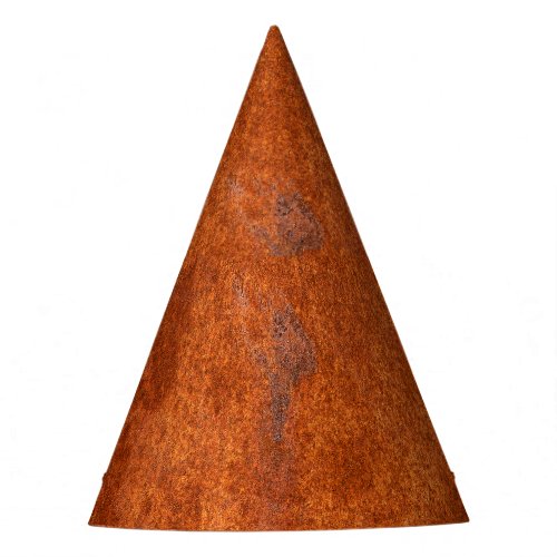 Weathered rusted metal orange_red texture party hat