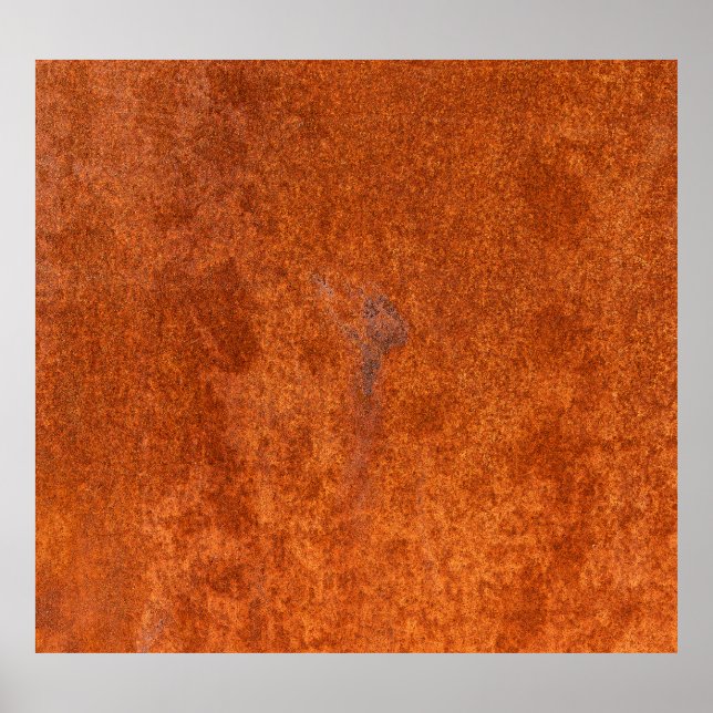 Weathered rusted metal: orange-red texture. poster (Front)