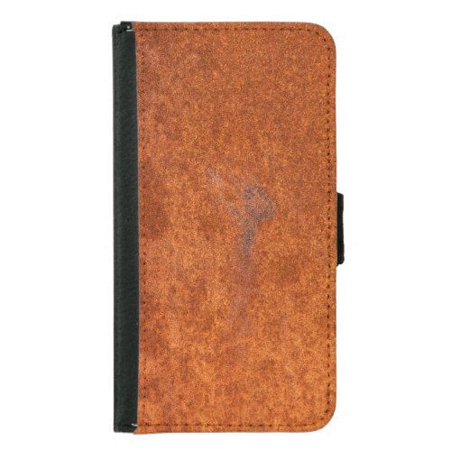 Weathered rusted metal orange_red texture samsung galaxy s5 wallet case