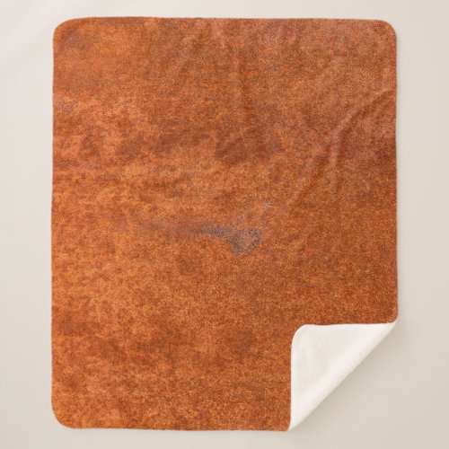 Weathered rusted metal orange_red texture sherpa blanket