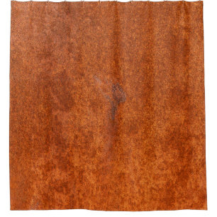 Weathered rusted metal: orange-red texture. shower curtain