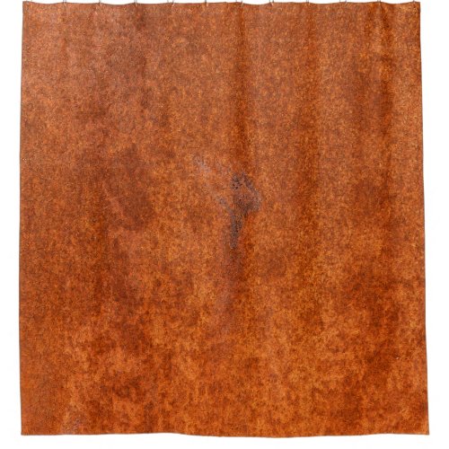 Weathered rusted metal orange_red texture shower curtain