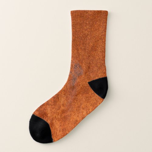 Weathered rusted metal orange_red texture socks