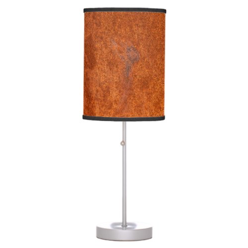 Weathered rusted metal orange_red texture table lamp
