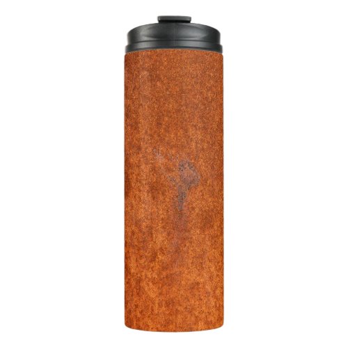 Weathered rusted metal orange_red texture thermal tumbler
