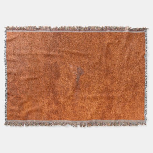 Weathered rusted metal orange_red texture throw blanket