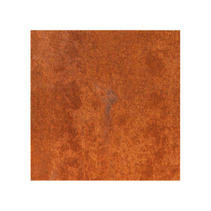 Weathered rusted metal: orange-red texture. wood wall art