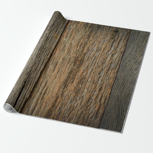 Weathered Rustic Barn Wood Boards Wrapping Paper