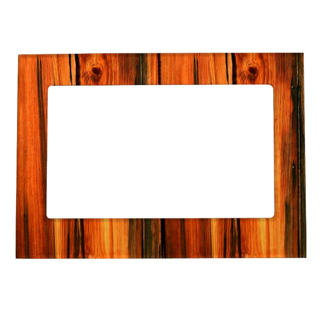 weathered rustic pine boards magnetic photo frame (Front)