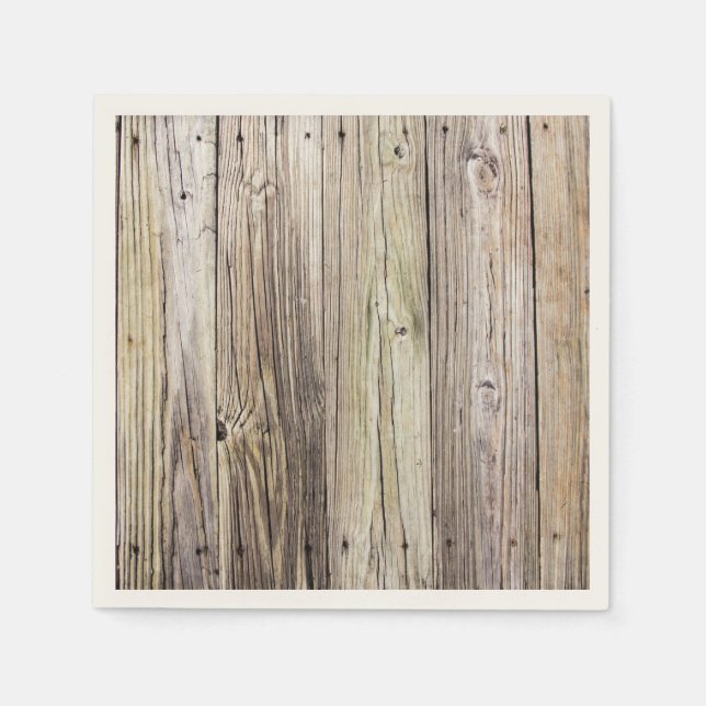 Weathered Rustic Wood Dock Boards Paper Napkins (Front)