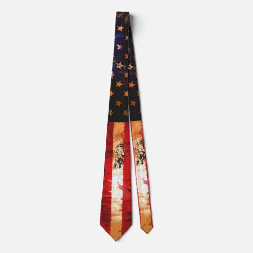 Weathered Rusty American Flag Tie