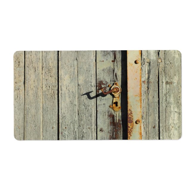Weathered Rusty Door Handle Label (Front)