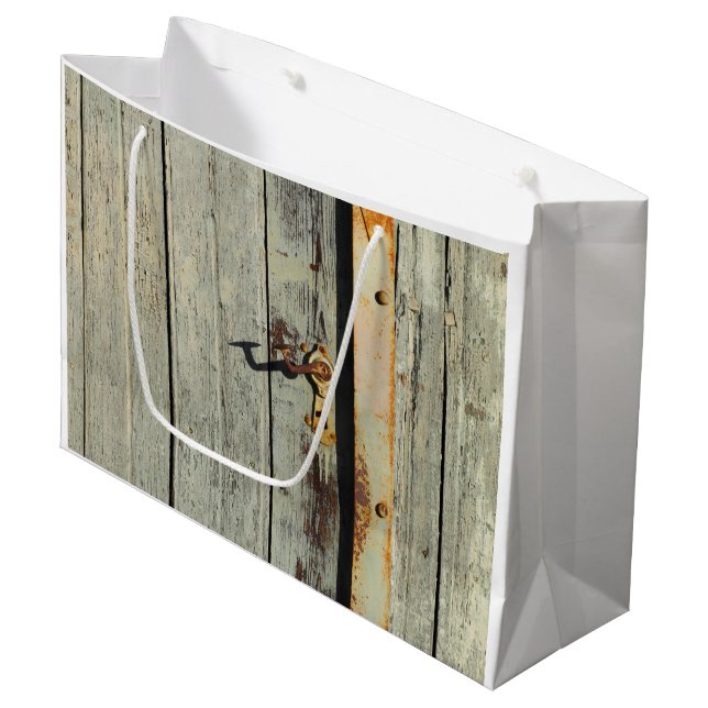Weathered Rusty Door Handle Large Gift Bag (Front Angled)