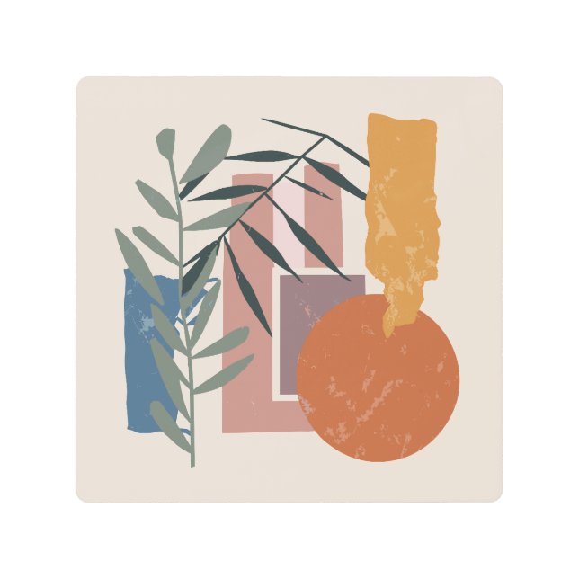 Weathered Shapes And Stalks Metal Print (Front)