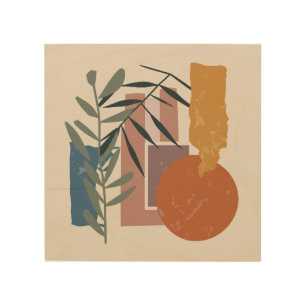 Weathered Shapes And Stalks Wood Wall Art