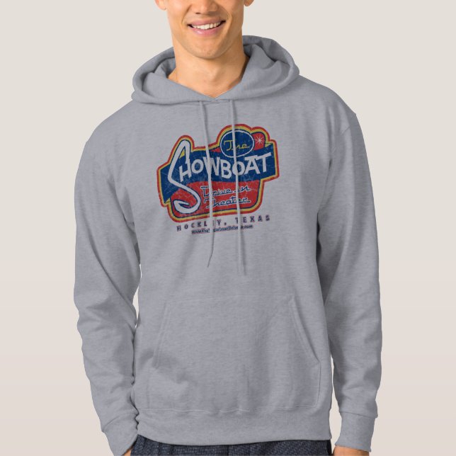 Weathered Showboat Drive in Atheletic Gray Hoodie (Front)